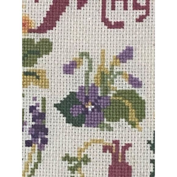 April Showers Bring May Flowers Cross Stitch Embroidered Handmade Artwork Framed - Picture 3 of 6